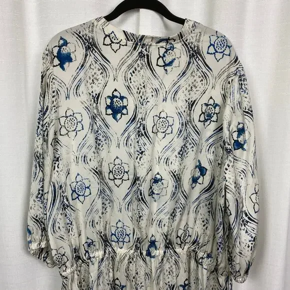 Melissa McCarthy Seven7 White&Blue Floral Tunic Blouse Sz.2X - Picture 11 of 14